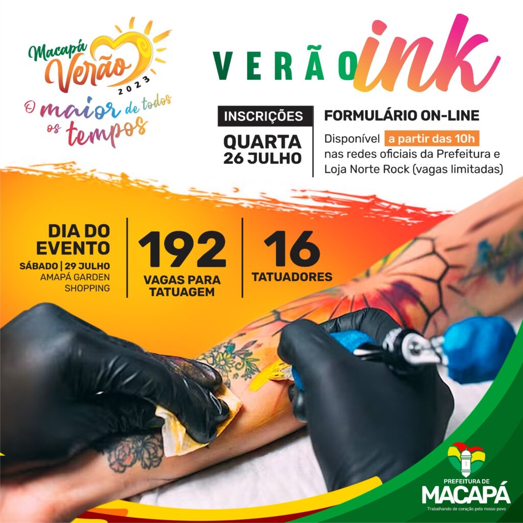 Maior Macapá Verão de todos os tempos terá Flash de Tatuagens; inscrições iniciam nesta quarta-feira (26)