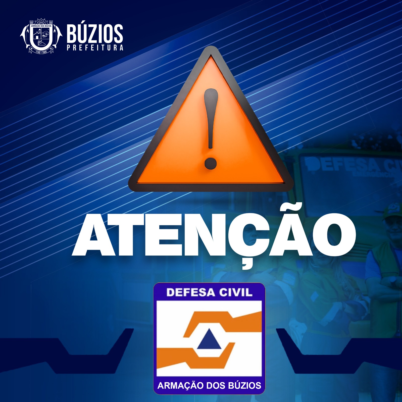 Defesa Civil de Búzios alerta para pancada de chuva moderada a ocasionalmente forte na região