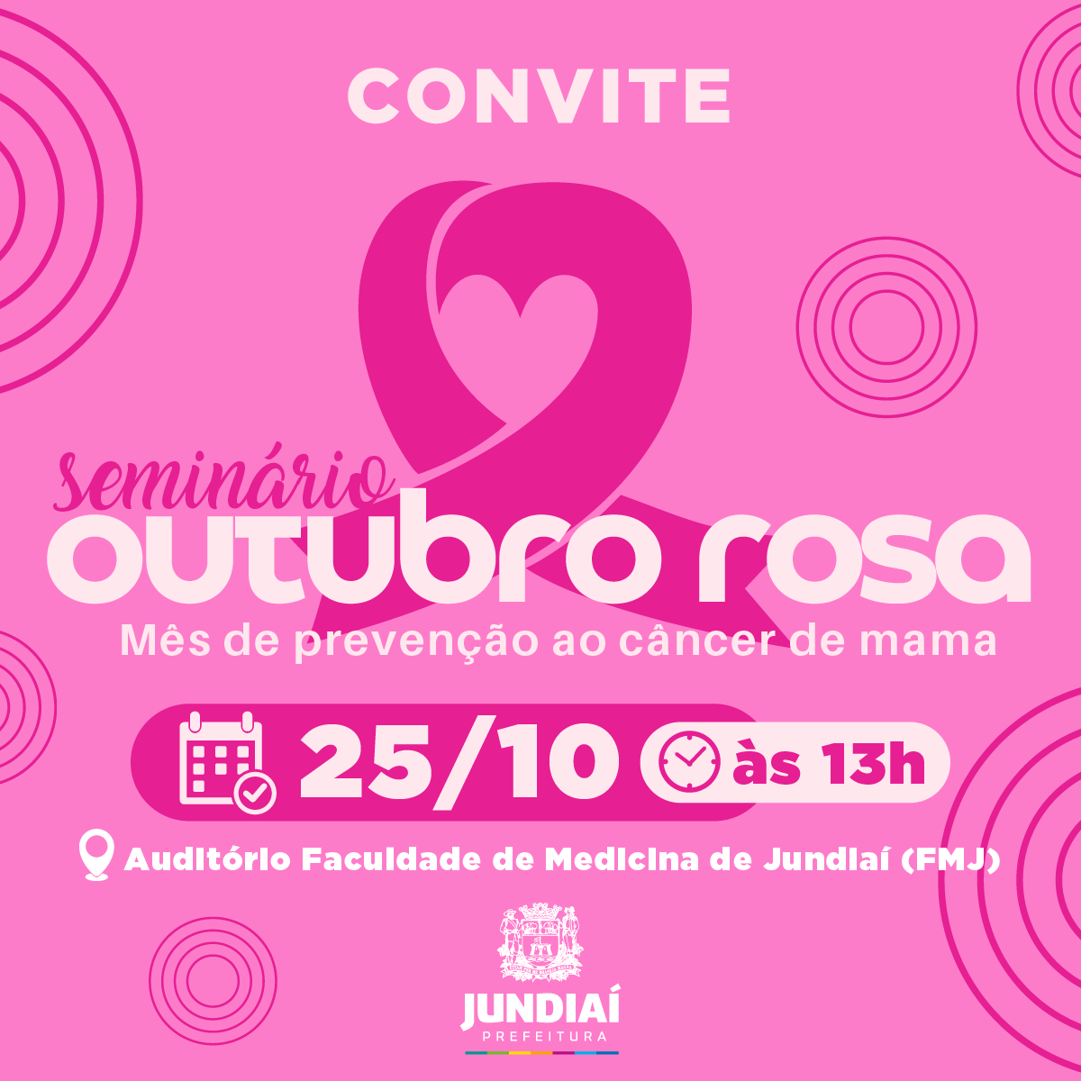 Outubro Rosa: Seminário terá debate sobre desafios para o cuidado da saúde da mulher