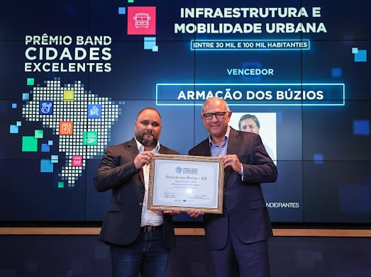Búzios é campeã no quesito Infraestrutura e Mobilidade Urbana no “Prêmio Band Cidades Excelentes 2023”