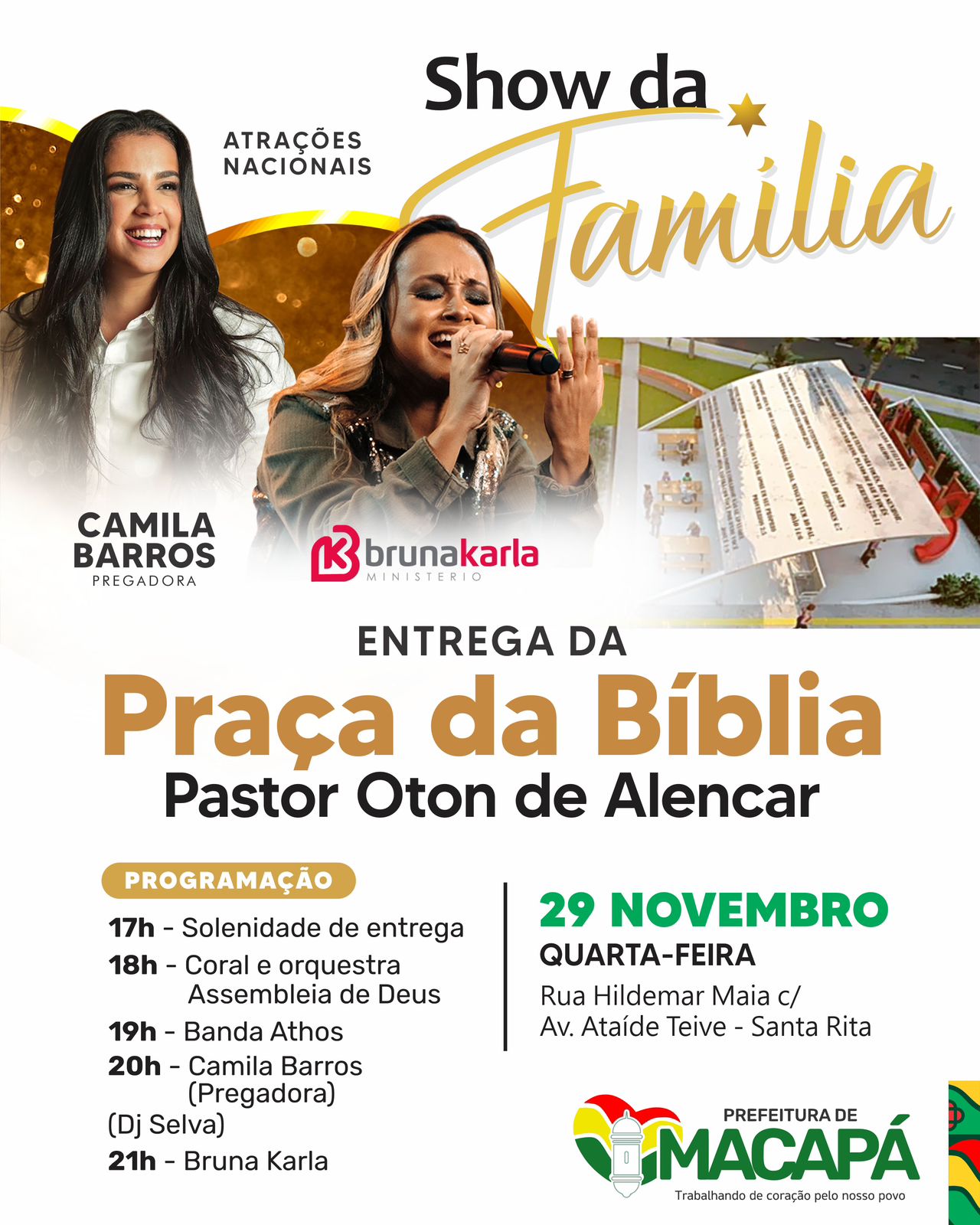 Dr. Furlan entregará aos macapaenses a Praça da Bíblia – Pastor Oton de Alencar com duas atrações nacionais – Prefeitura Municipal de Macapá
