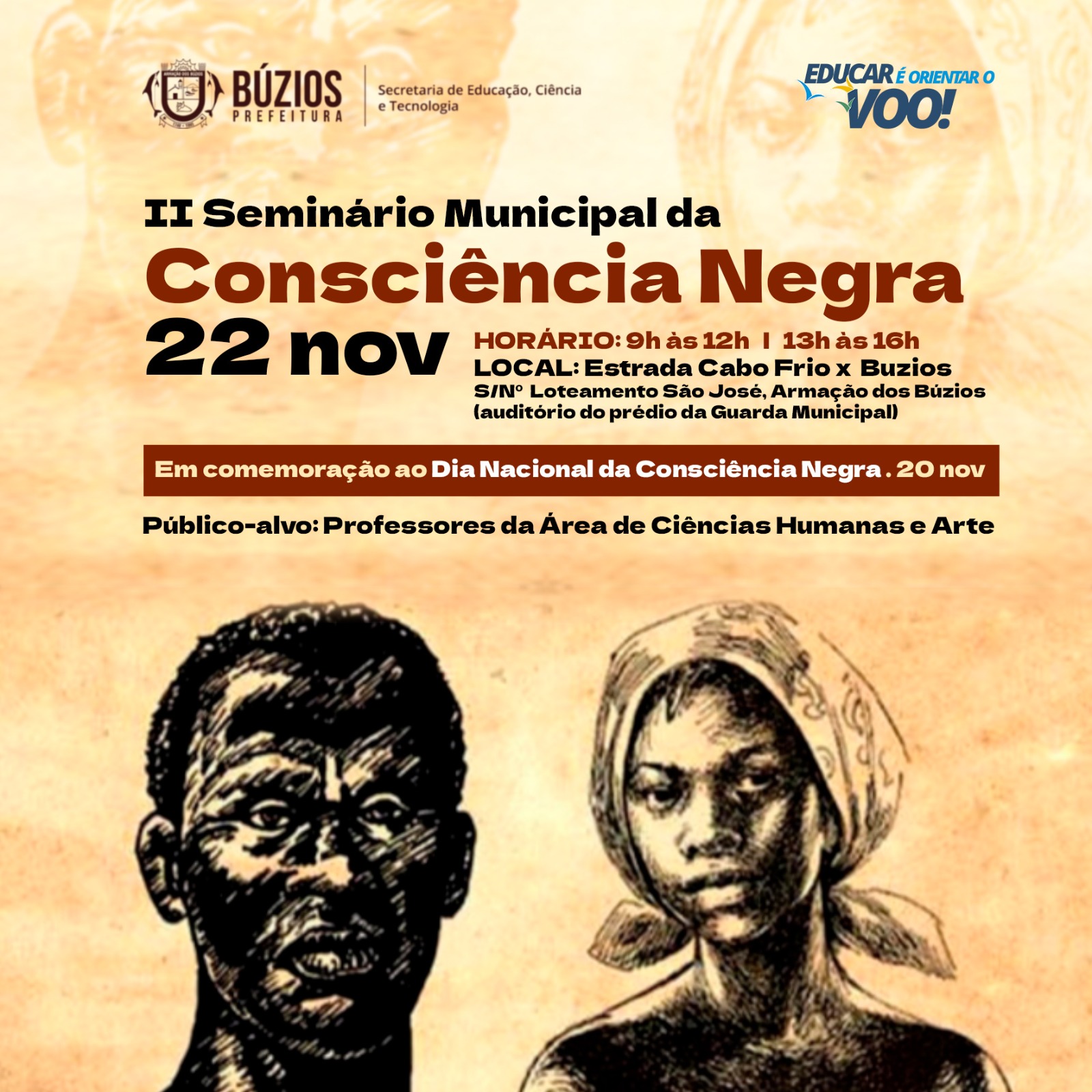 II Seminário Municipal da Consciência Negra de Búzios acontece nesta quarta-feira no auditório da sede da Guarda Civil Municipal