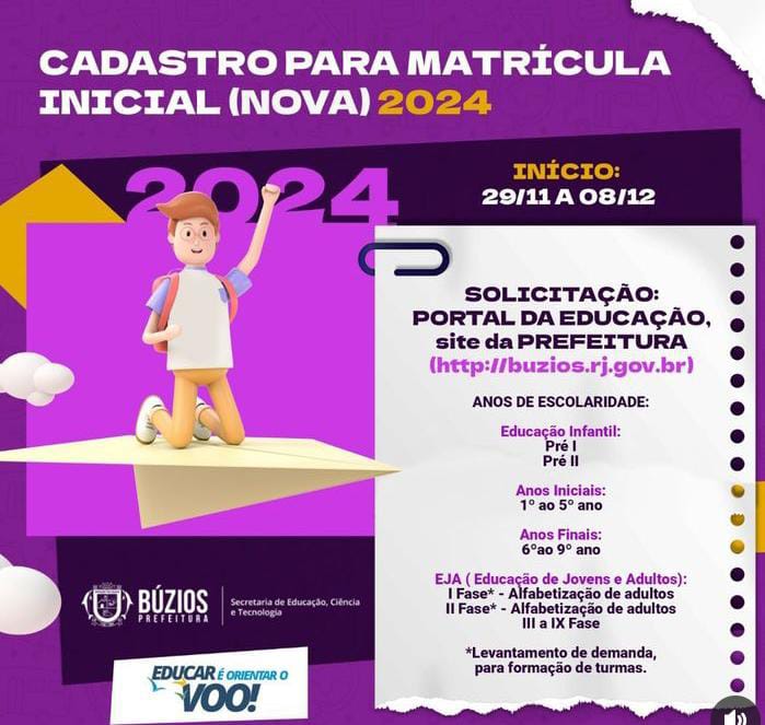 Inscrições para novas matrículas na Rede Municipal têm início nesta quarta-feira (29)