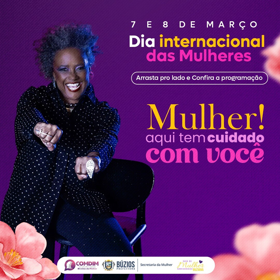 Sandra Sá é a atração principal da programação pelo Dia Internacional da Mulher